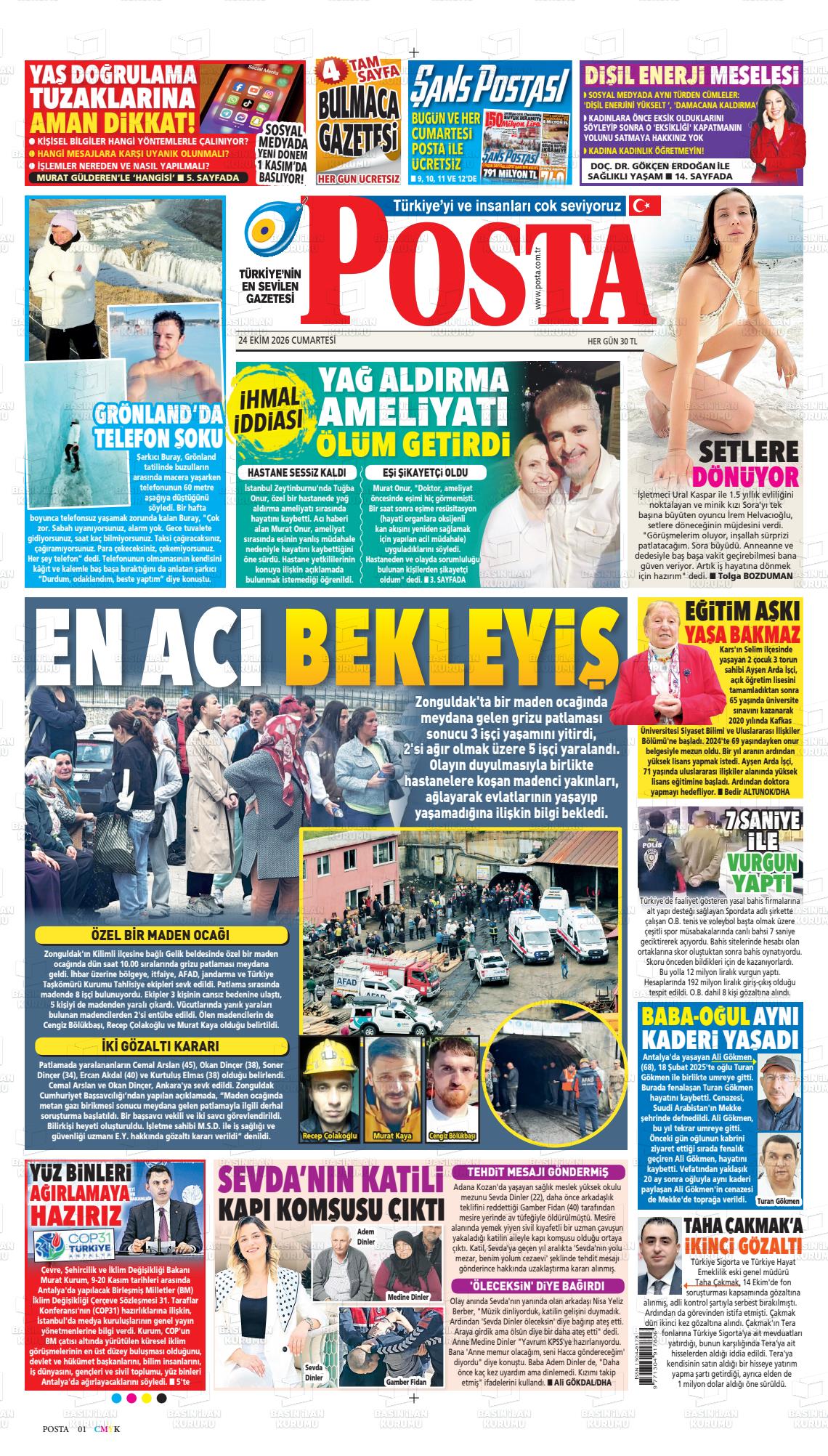 POSTA manşet