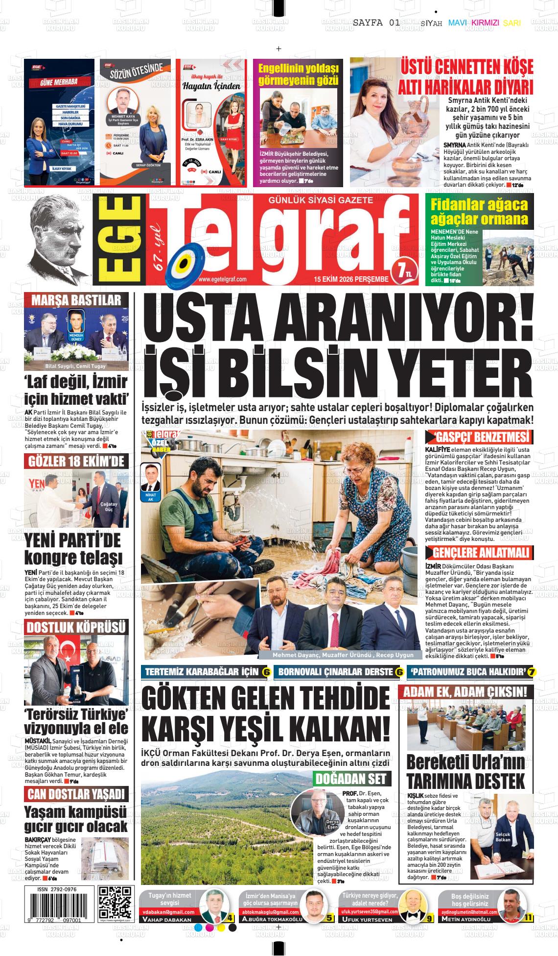 EGE TELGRAF manşet