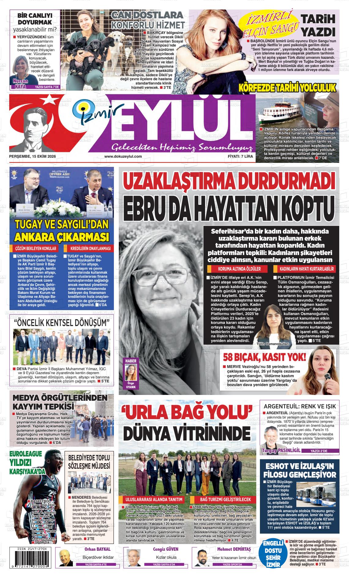 9 EYLÜL manşet