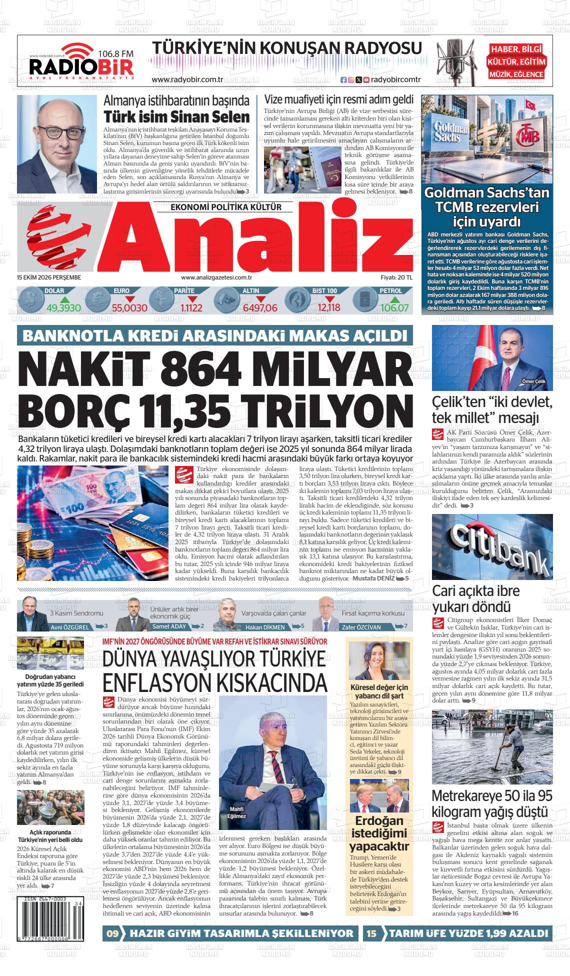 ANALİZ manşet