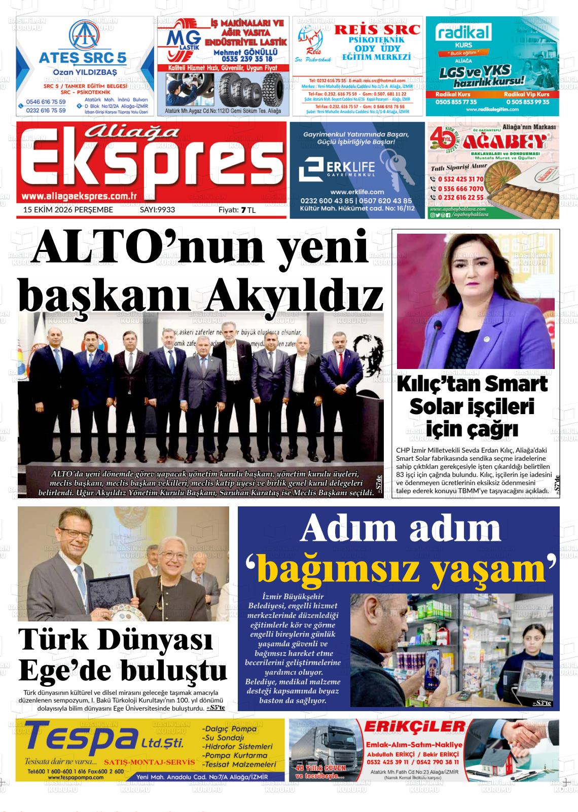 ALİAĞA EKSPRES manşet
