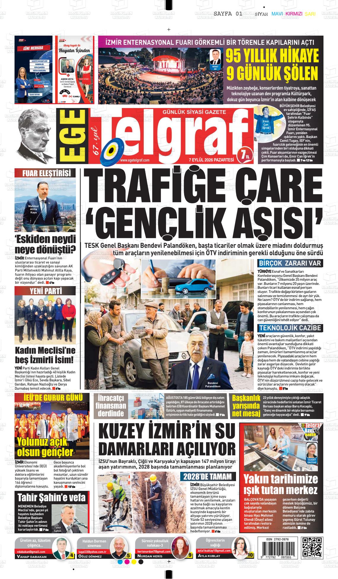 EGE TELGRAF manşet
