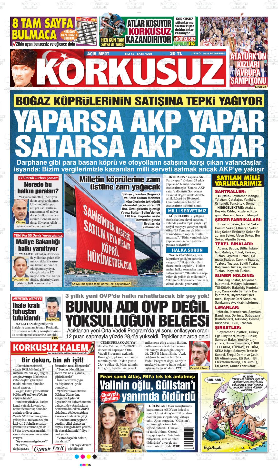 AÇIK MERT KORKUSUZ manşet