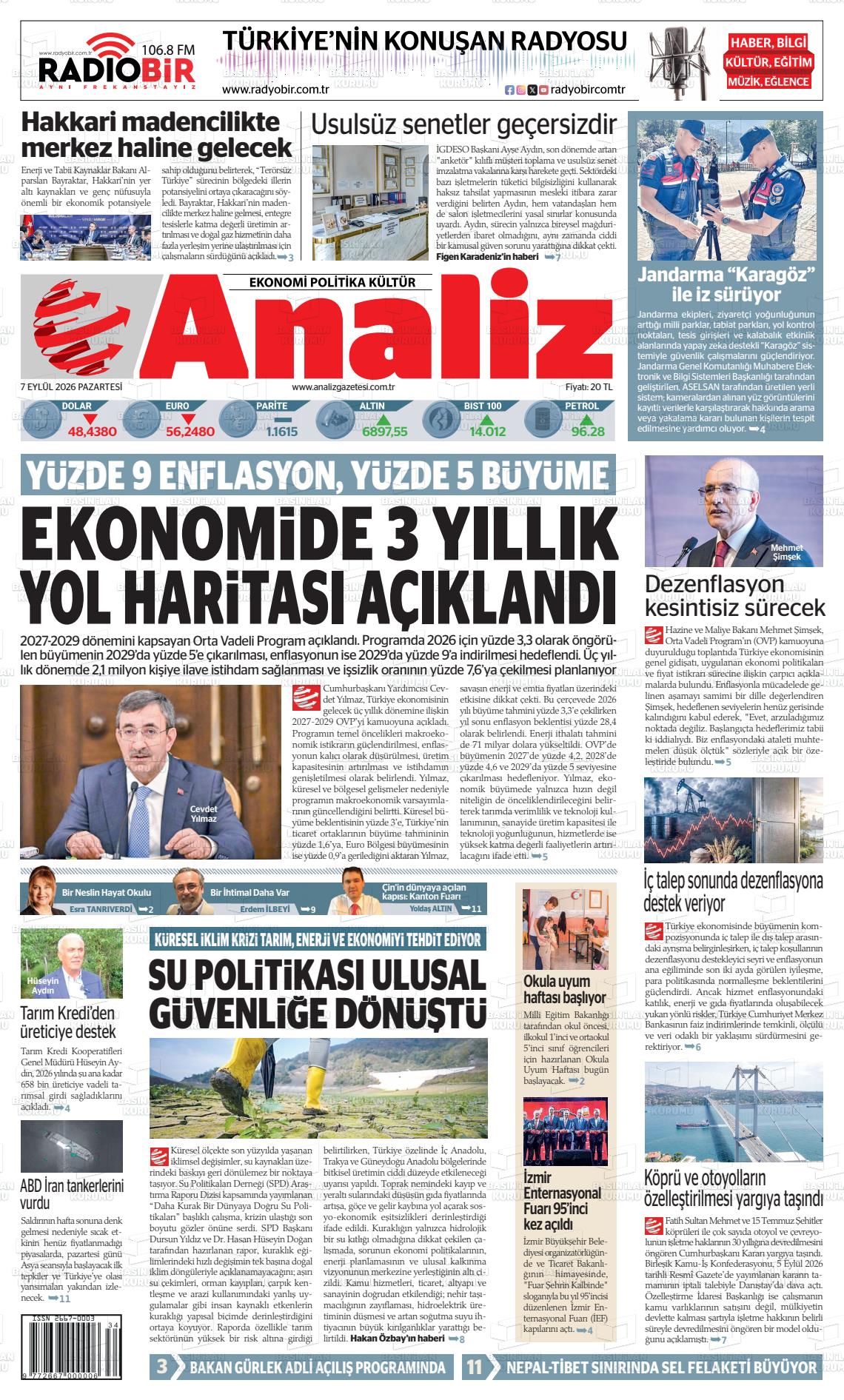 ANALİZ manşet